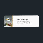 Christmas Angel Small Labels<br><div class="desc">Ein süßer Weihnachtsengel fliegt über dieses schläfrige Dorf und bringt allen an diesem Weihnachtsabend Segnungen. Dieses lustige Folk-Art-Design wird jedem auf der Weihnachtsliste ein Lächeln bringen!</div>