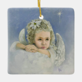 Christmas Angel Square Keramikornament