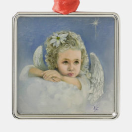 Christmas Angel Square Ornament Aus Metall