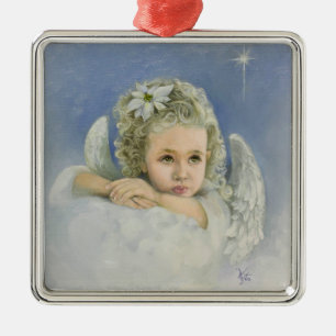 Christmas Angel Square Ornament Aus Metall