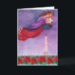 Christmas Angel Twinkling Eiffel Tower Feiertagskarte<br><div class="desc">Fröhliche Noel , communicate with exquisite art,  stunning art on the inside too,  share your love of paris with this twinkling eiffel tower nocturne,  something special to brighten up anyone's busy day,  personalize it with your heartfelt message,  original xmas angel painting & digital enhance skyline BY JUDITHCHENGART</div>