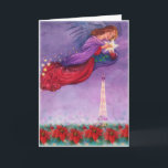 Christmas Angel Twinkling Eiffel Tower Feiertagskarte<br><div class="desc">Fröhliche Noel , communicate with exquisite art,  stunning art on the inside too,  share your love of paris with this twinkling eiffel tower nocturne,  something special to brighten up anyone's busy day,  personalize it with your heartfelt message,  original xmas angel painting & digital enhance skyline BY JUDITHCHENGART</div>