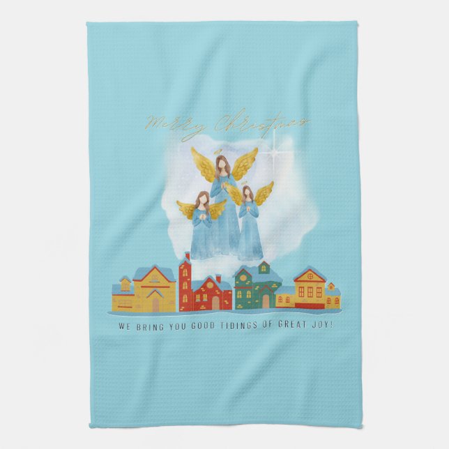 Christmas Angels Bring Joy and Tidings Home Decor! Geschirrtuch (Vertikal)