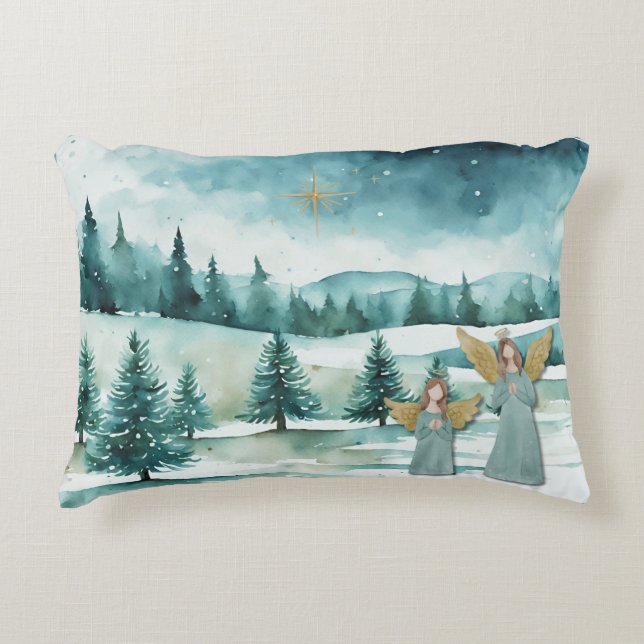 Christmas Angels Throw Kissen (Vorderseite)