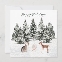 Christmas Animals Pine Forest Karte