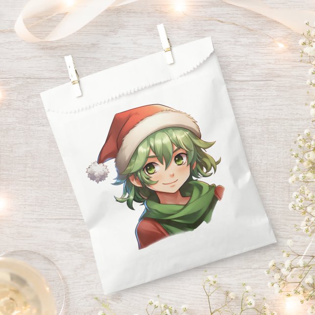 Christmas Anime Elf Portrait Geschenktütchen (Ausgeschnitten)
