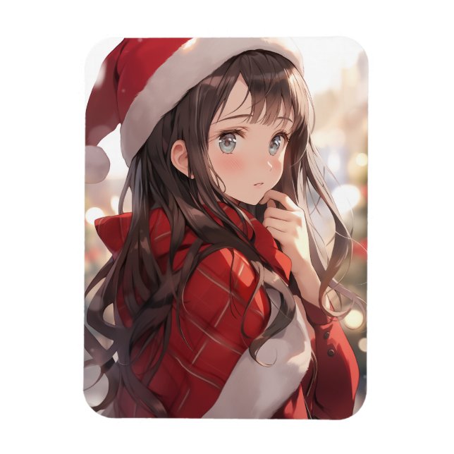 Christmas Anime Girl Magnet (Vertikal)