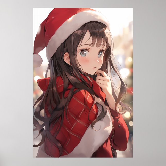 Christmas Anime Girl Poster (Vorne)