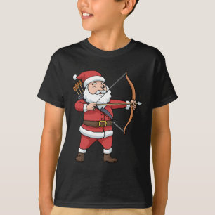 Christmas Archery Arrow Bow Jagd Weihnachtsmann T-Shirt