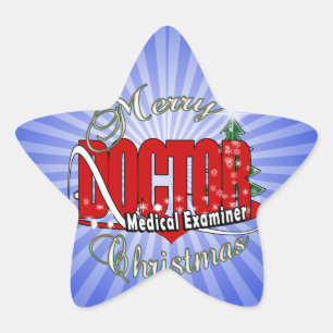 CHRISTMAS ARZT MEDIZINISCHE PRÜFUNG Stern-Aufkleber
