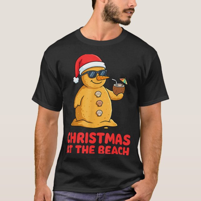 Christmas At The Beach Shirt Funny Sandman Trocal  (Vorderseite)