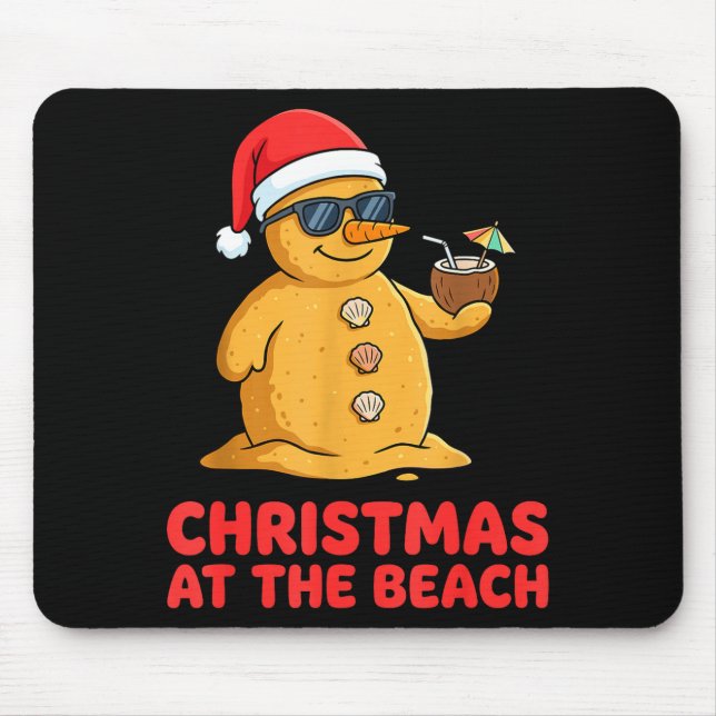 Christmas At The Beach Shirt Funny Sandman Trocal  Mousepad (Vorne)