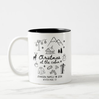 Christmas at the Cabin Group Matching Family Zweifarbige Tasse