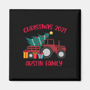 Christmas Austin Familie Matching Name Traktor Far Magnet