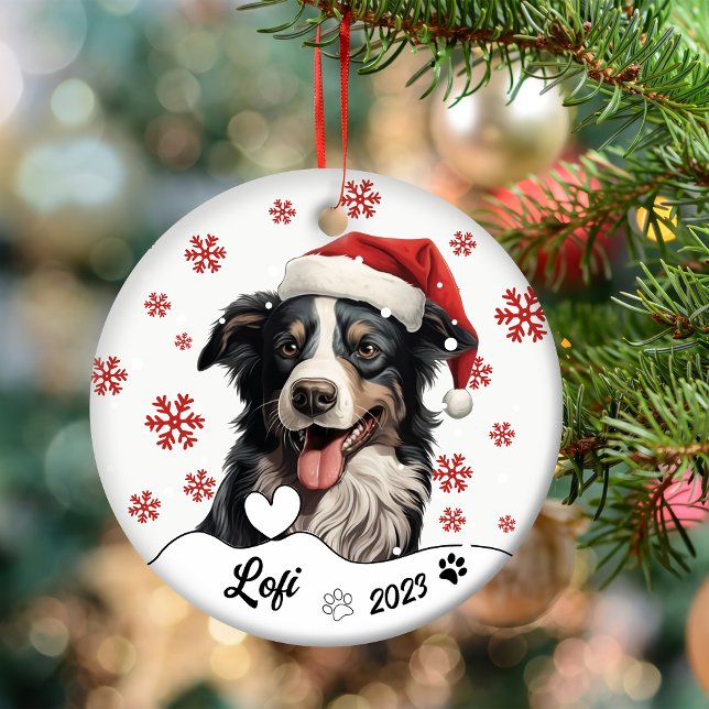 Christmas Australian Shepherd Dog Personalisiert Keramik Ornament (Von Creator hochgeladen)