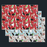 Christmas Australian Shepherd Geschenkpapier Set<br><div class="desc">Niedliche australische Schäferhunde / Aussie Hunde in schwarz,  braun und Merle-Mäntel sitzen und stehen in festlichen Outfits. Weihnachtsmannmützen,  Geweihe,  Pullover auf einem Urlaubshintergrund mit verstreuten Schmuckstücken.</div>
