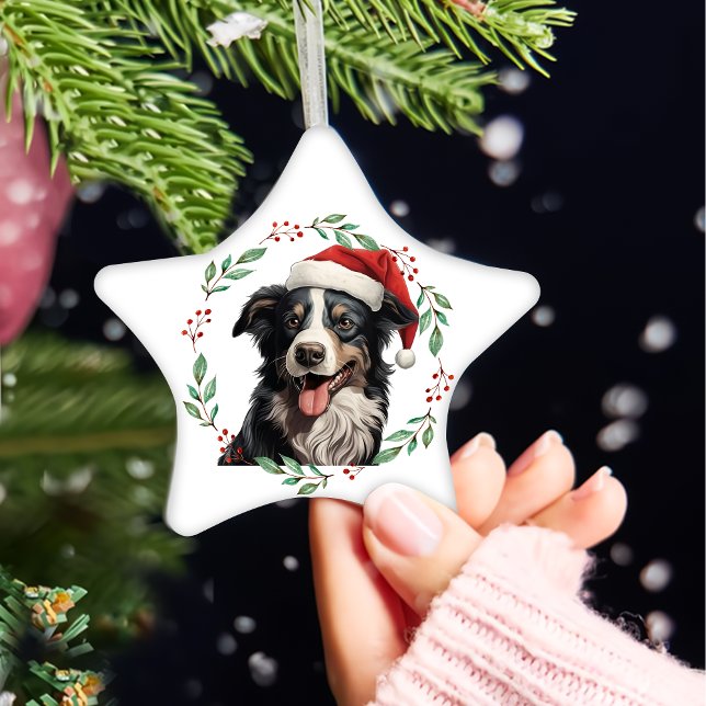 Christmas Australian Shepherd Personalisiert Keramik Ornament (Von Creator hochgeladen)