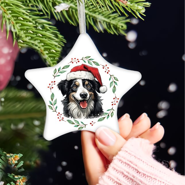 Christmas Australian Shepherd Personalisiert Keramik Ornament (Von Creator hochgeladen)