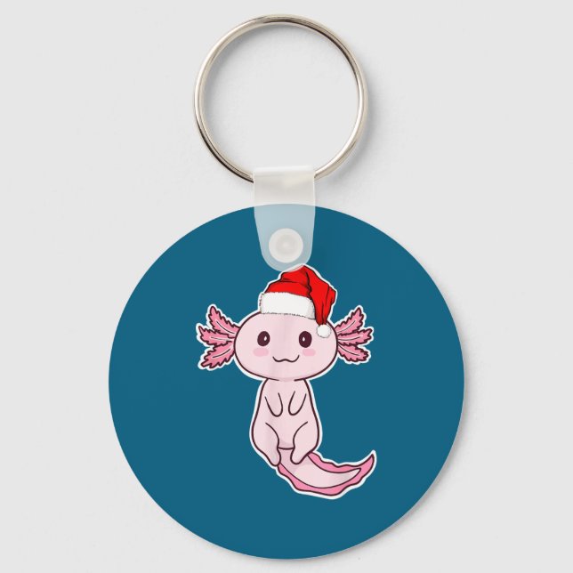 Christmas Axolotl  Schlüsselanhänger (Vorderseite)