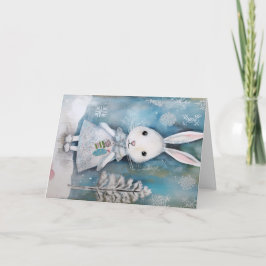 Christmas Baby Animals Bunny Holiday Grußkarte Karte