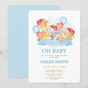 Christmas Baby Blue ist eine Baby-Dusche Einladung