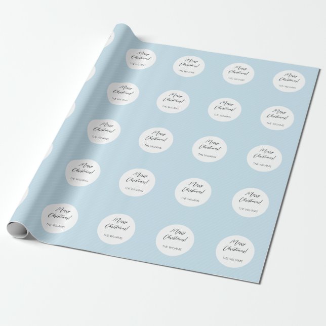 Christmas Baby Blue Simple Modern Geometric Geschenkpapier (Ungerollt)