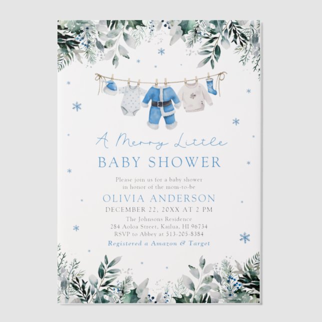 Christmas Baby Boy Blue ein kleines Baby Duschbad (Vorderseite)