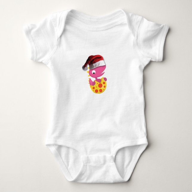 Christmas Baby Dinosaur Strampler (Vorderseite)