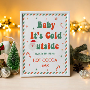 Christmas Baby Dusche Hot Cocoa Bar Poster
