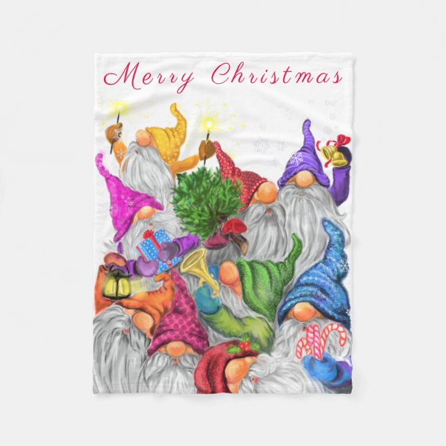 Christmas Baby Fleece Blanket Gnome Party - Spaß (Vorderseite)