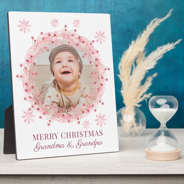 Christmas Baby Foto For Grandma And Grandpa Fotoplatte (Seite)