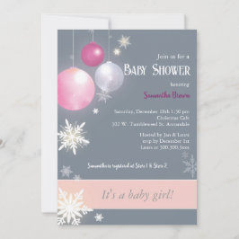 Christmas Baby Girl Baby Dusche Einladung