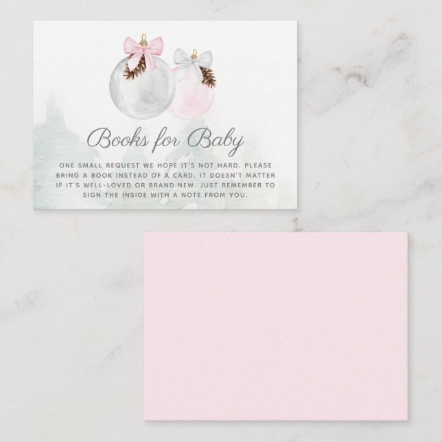 Christmas Baby Girl Books for Baby Enclosure Card Begleitkarte (Vorne/Hinten)