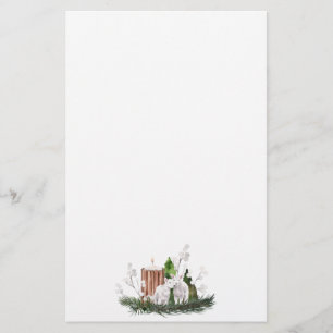 Christmas Baby Lamb Candle Pine Briefpapier