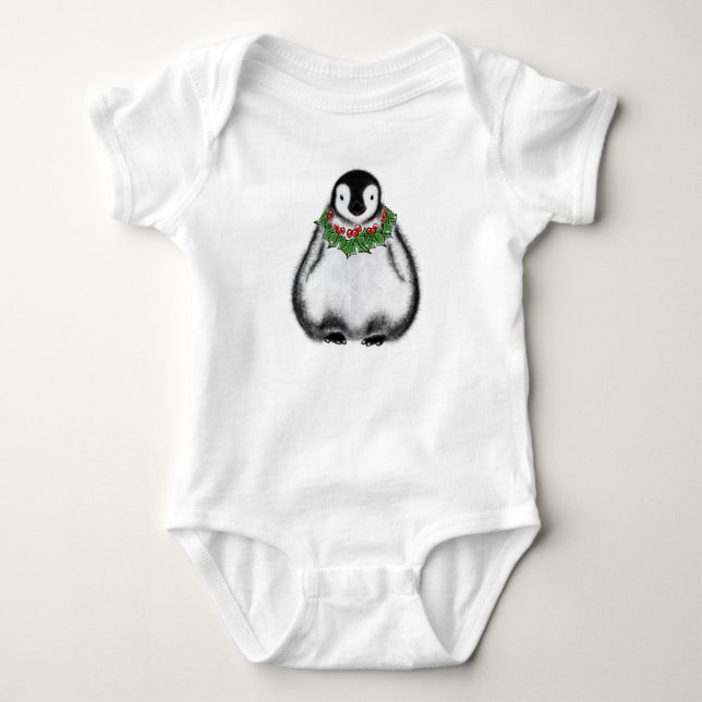 Christmas baby penquin baby strampler (Vorderseite)