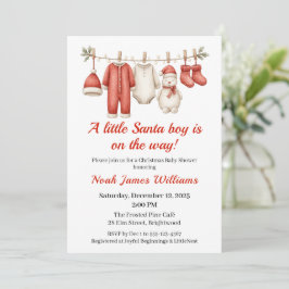 Christmas Baby Shower Boy | Einladung von Santa Ba