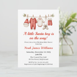 Christmas Baby Shower Boy | Einladung von Santa Ba
