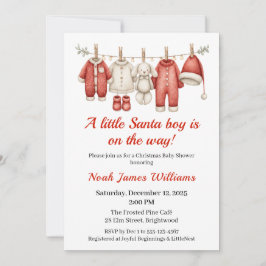 Christmas Baby Shower Boy | Einladung von Santa Ba
