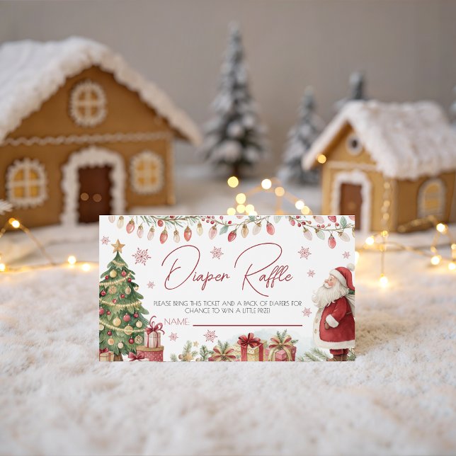 Christmas Baby Shower Diaper Raffle Card Begleitkarte (Von Creator hochgeladen)