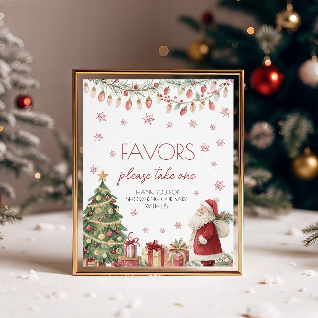 Christmas Baby Shower Favors Sign Sockelschild (Von Creator hochgeladen)