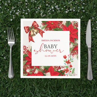 Christmas baby shower festive   serviette
