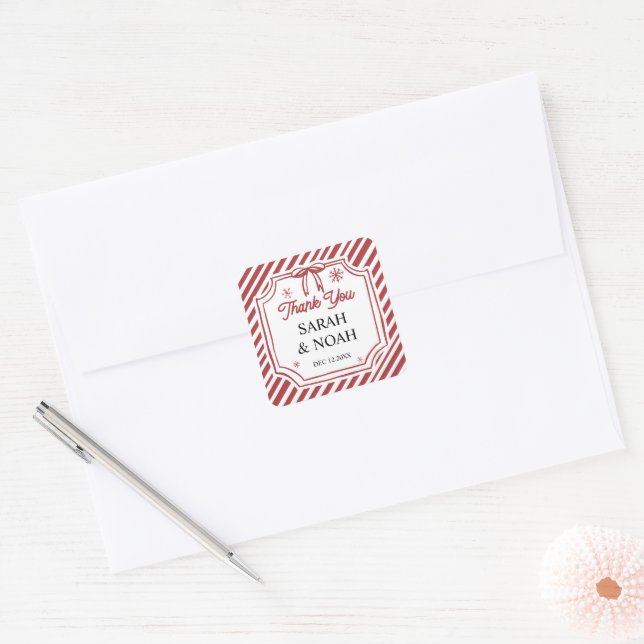 Christmas Baby Shower Quadratischer Aufkleber (Umschlag)