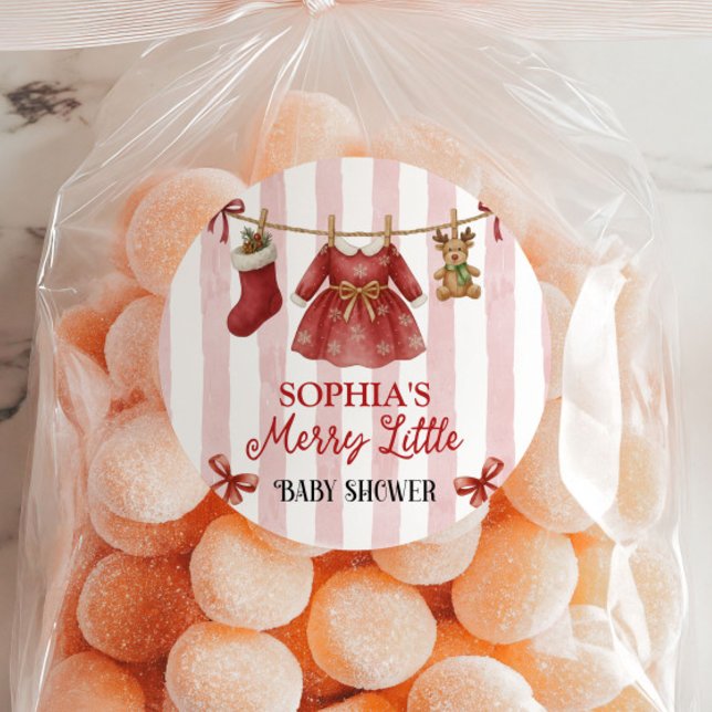 Christmas Baby Shower  Runder Aufkleber (Von Creator hochgeladen)