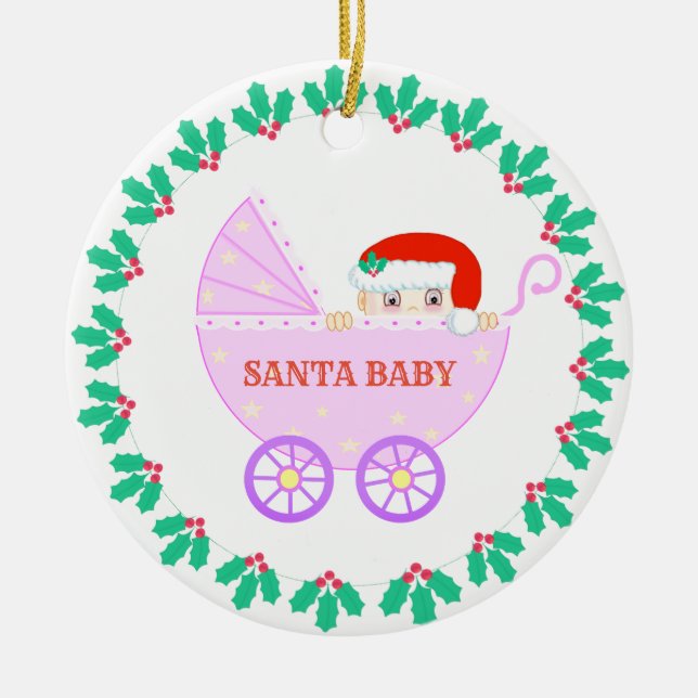 Christmas Baby Stroller Keramik Ornament (Vorne)