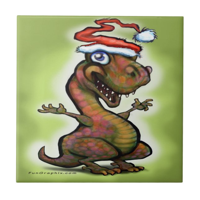 Christmas Baby T-Rex Fliese (Vorderseite)