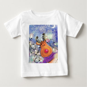 Christmas Baby T - Shirt mit Happy Rentier
