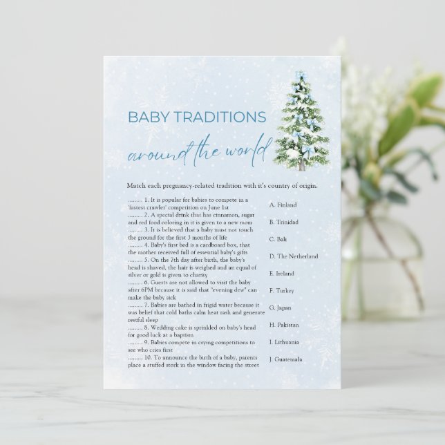 Christmas Baby Traditions Around The World Game Einladung (Stehend Vorderseite)