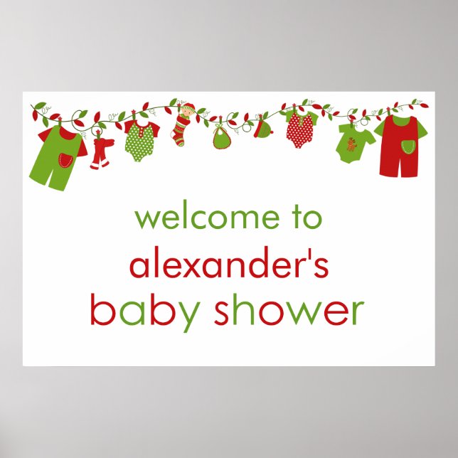Christmas Baby Wäsche Boy Baby Shower Poster (Vorne)