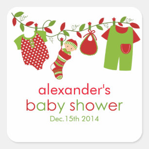 Christmas Baby Wäsche Boy Babydusche Aufkleber