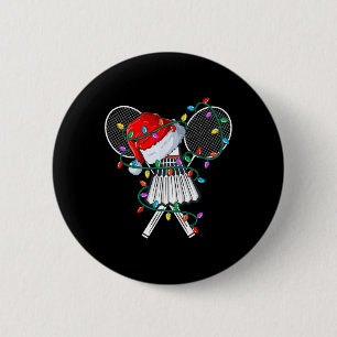 Christmas Badminton Xmas Santa Sports Hat Mens Wom Button